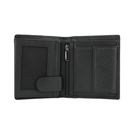 Police Mens Genuine Leather Vertical Wallet with Gift Box, Black 86 small two pockets with coin compartment