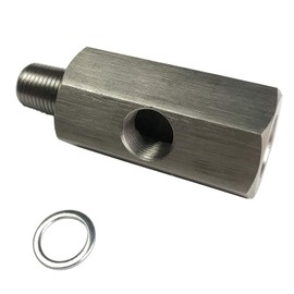 M16 Oil Pressure Sensor Tee Adapter Turbo Supply Feed Line Gauge M16x1.5 Female to M16 x 1.5 Male with 1/8 NPT Side Port Stainless Steel Hose T Fittings