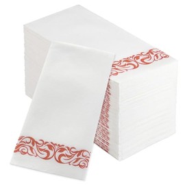 100 Disposable Guest Napkins,Soft and Absorbent Line-Feel Dinner Napkin,Elegant Decorative Paper Guest Towels for Kitchen,Bathroom,Weddings,Parties,Dinner and Events(Rose Gold)