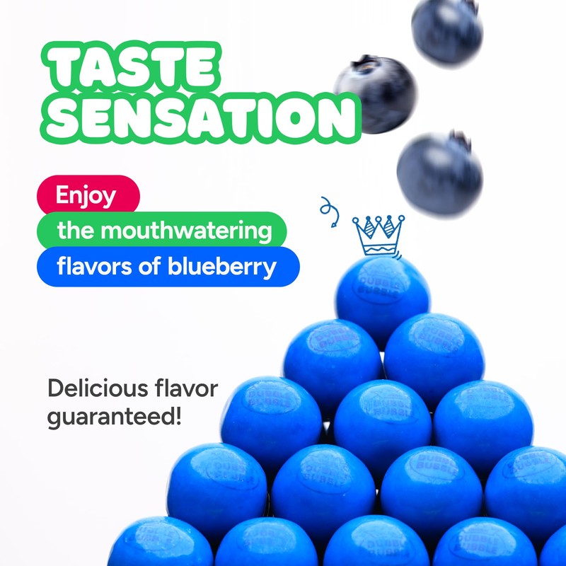 Gumballs for Gumball Machine Refill - 1 Inch Blueberry Flavored