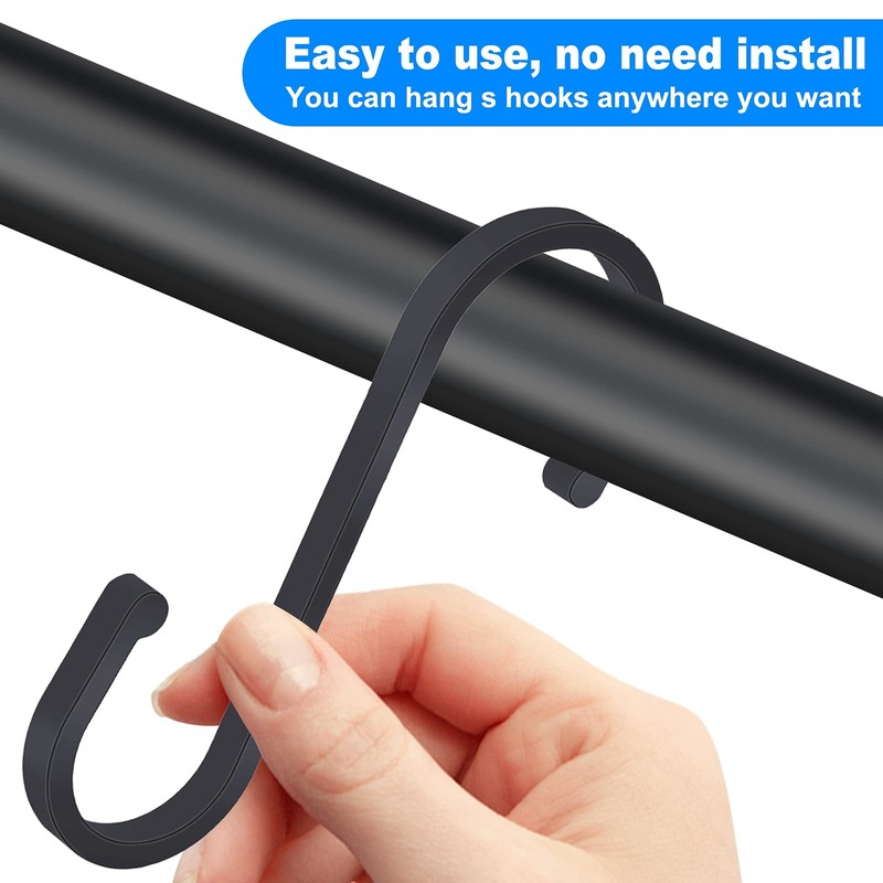 HONZUEN 12 Pack Heavy Duty S Hooks, Flat S Shaped