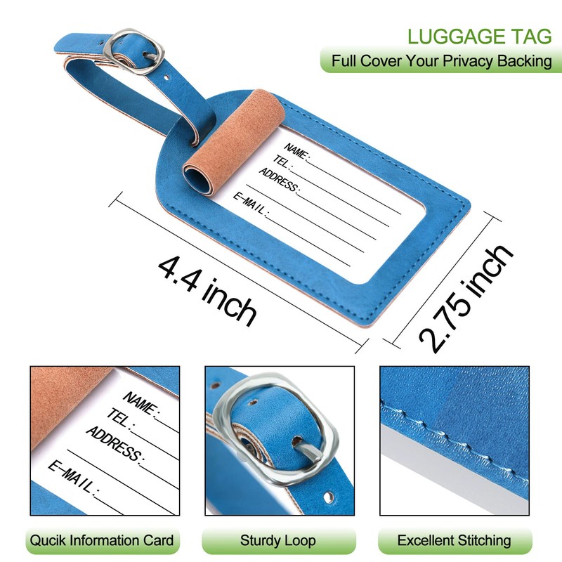 Passport Holder With Luggage Tag Cover Wallet RFID Blocking Leather