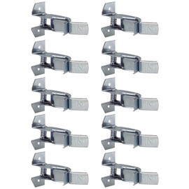 Wideskall Heavy Duty Metal Gaint Spring Grip Clamp Tool Hanger Wall Orgainzer for Garage Closet Brooms and Mops Wall Mount Holder (Pack of 10)