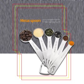 TechTongda Brand New 6 pcs Stainless Steel Measuring Spoons Set Teaspoon&Table