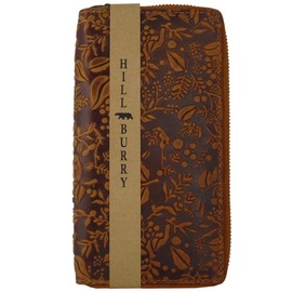 Hill Burry Wallet for Women, XXL Large Leather Wallet, Double Zip with RFID Protection, Long Wallet for Women, 27 Card Slots, 20 x 11 x 3.5 cm (W x H x D), brown, Classic