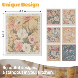 JOYMOOP 12 Pack Decorate Cleaning Cloth (Quiet Luxury of Decorative Series), Reusable Absorbent Dish Towels, Non-Scratch Washable Rags for Cookware, Kitchen and Household Cleaning - 6.7×7.9 inch