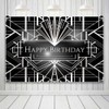 Uiiooazy 5x3ft Black Birthday Backdrop Photograph White Grey Geometric Photo
