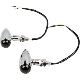 MotorToGo Chrome Bullet Motorcycle LED Turn Signal Indicators Blinkers with Smoke Lens Compatible for 2017 Yamaha FZ07