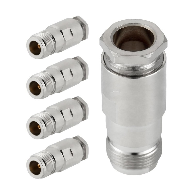 Vecys 5pcs N Female Kit Crimp RF Connector 50 Ohm