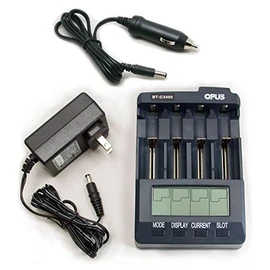 Opus Battery Charger Analyzer Tester for Li-ion NiMH NiCd Rechargeable Batteries C3400 BT-C3400 AA AAA C 18650