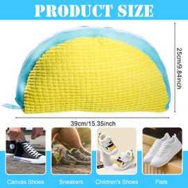 uinnossvc Pack of 2 Shoe Wash Bags, Laundry Bag Shoes with Zip, Shoe Bag Washing Machine, Laundry Net Shoes for Washing Machine and Dryer (Yellow)