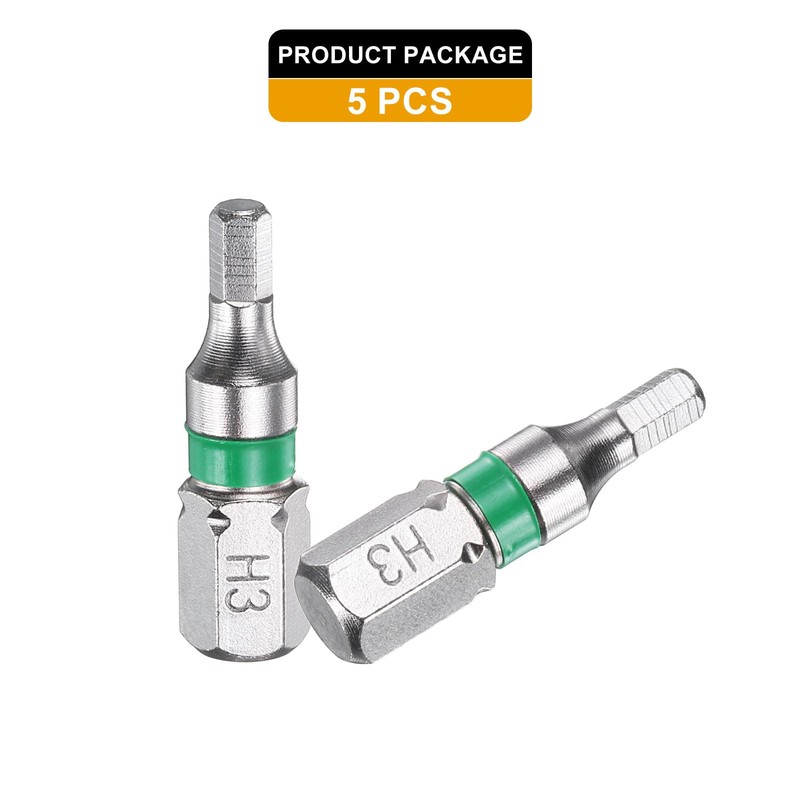 sourcing map 5pcs Hex Screwdriver Bit H3 1/4" Hex Shank
