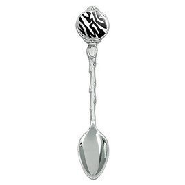 Zebra Print Black White Novelty Collectible Demitasse Tea Coffee Spoon