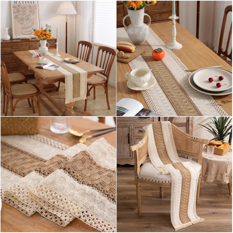 Time to Sparkle 30X280CM Natural Cotton Linen Table Runner with
