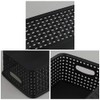 CadineUS 6-pack Black Woven Plastic Storage Baskets Organizing Bins
