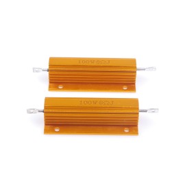 LM YN 100 Watt 8 Ohm 5% Wirewound Resistor Electronic Aluminium Shell Resistors Gold Suitable Inverter, LED Lights,Frequency Divider, Servo Industry 2-Pcs