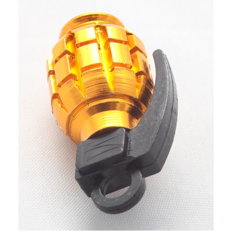 4x Valve Caps Hand Grenade Grenade Colour: Gold Golden Valve