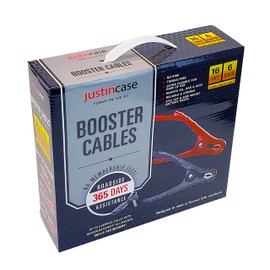 Justin Case Jumper Cables 6 Gauge 16 Feet with 365 days of Roadside Assistance – Super Heavy-Duty Car Emergency Booster Cables SAE