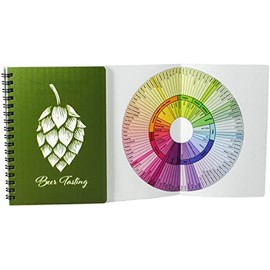 CardNoter Craft Beer Bottle Tasting Journal and Label Collecting Notebook - 30 Pages with Full Color Foldout Tasting Wheel