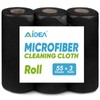 AIDEA Microfiber Cleaning Cloth 55 Sheets 3 Roll, Black Microfiber