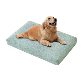 Lucky Tom Dog Bed Crate Pad - Machine-Washable Removable Cover with Waterproof Liner, Luxury Dog Couch Bed with Non-Skip Bottom for Medium-Large Dogs & Most Crates (Green,41" x 28")