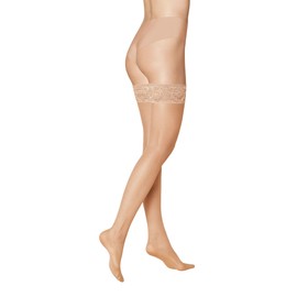 KUNERT Women's MYSTIQUE 20 20 DEN Matt Fine Hold-Up Stockings, Cashmere 0540 (Cashmere 0540), 7.5/8