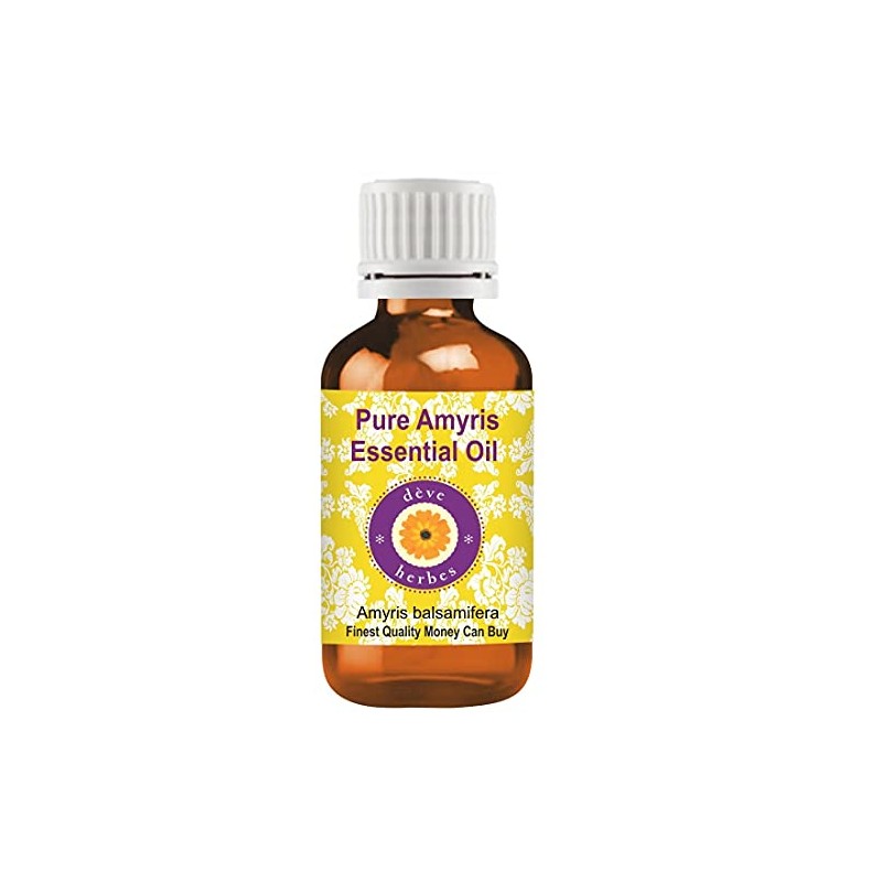 Deve Herbes Pure Amyris Essential Oil (Amyris balsamifera) Steam Distilled