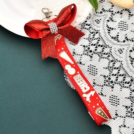 Cheer Backpack Keychains for Women Girls Red Bow Bag Charm for Cheer Bag Bookbag Glitter Sparkle Keychain for Kids Toddlers Cheer Bow Keychain for School Bags Purse Sports Cheering Accessories