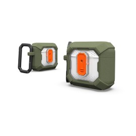 URBAN ARMOR GEAR UAG Designed for AirPods (4th Gen, 2024) Protective Case with Lock Plasma, Rugged Hard Shell Military Grade Protective Cover with Secure Lock & Detachable Carabiner Clip, Olive Drab