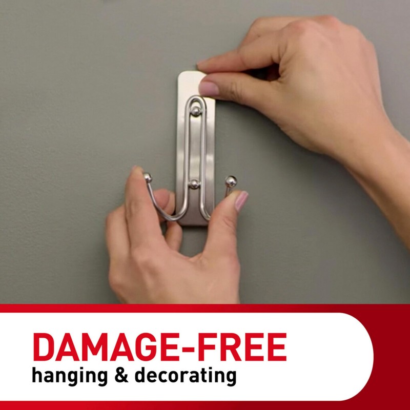 Command Large Double Bathroom Wall Hook, Damage-Free Hanging with Adhesive