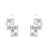 Ganter Normelemente Hanging Hinges Plastic Fixed Bearing Right 40 x