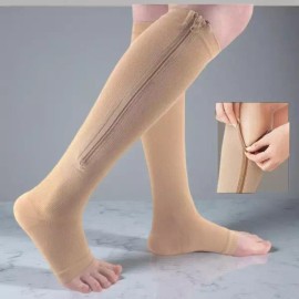 Unknown 하지 정맥류 압박 스타킹 밴드 종아리 다리 관리 지퍼형 스포츠 [베이지 / XXL] Varicose Vein Compression Stockings Band Calf Leg Care Zipper Type Sports [Beige / XXL]