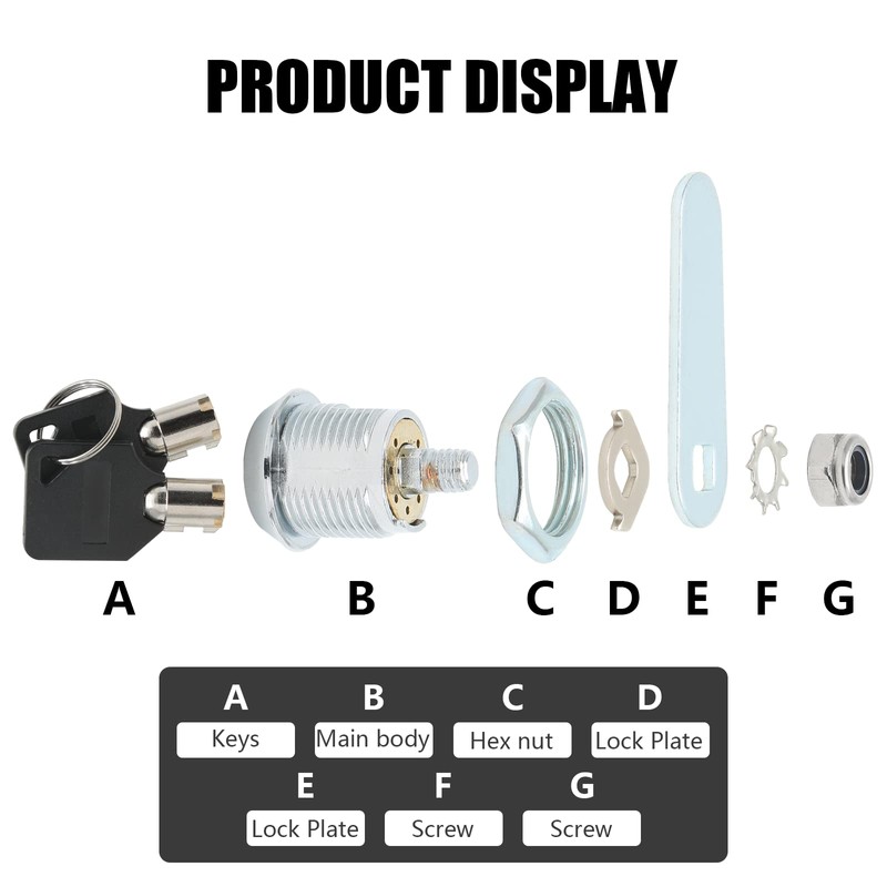 Uenhoy 4 Pack Tubular Cam Lock 3/4 Inch Cabinet Cam