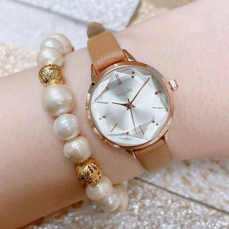 Follow H04321A-1 CA Women's Fragola Cut Glass Watch, Brown, Braun