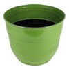 Garden Elements Indoor/Outdoor Glazed Brushed Happy Plastic Planter, Large, Dark
