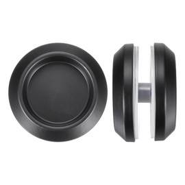 PATIKIL Round Sliding Glass Door Handle, 2 Pack 304 Stainless Steel Back-to-Back Bathroom Door Handles Pull Knob 2.3" OD with Screw for Shower Balcony Office Sliding Doors, Black