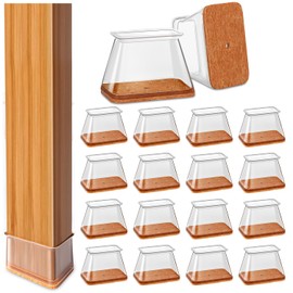 28Pcs Chair Leg Floor Protectors Rectangle for Hardwood Floors Silicone Caps Covers Felt Furniture Pads Clear Chair Sliders, Protect The Floor from Scratches(Fit:L 2"-2.5",W 1"-1.5")