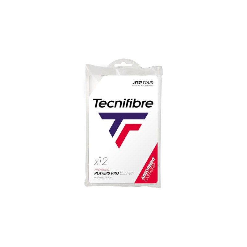 Tecnifibre Players Pro Tennis Grip White (Bag of 12 Grips)