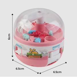 Mini Claw Machine Toy with Mini Dinosaur Figures for Teenagers & Adults, Handheld Arcade Game with Real Working Claw, Novelty Toy for Fun and Entertainment, Ideal Christmas Stocking Stuffer (Pink)