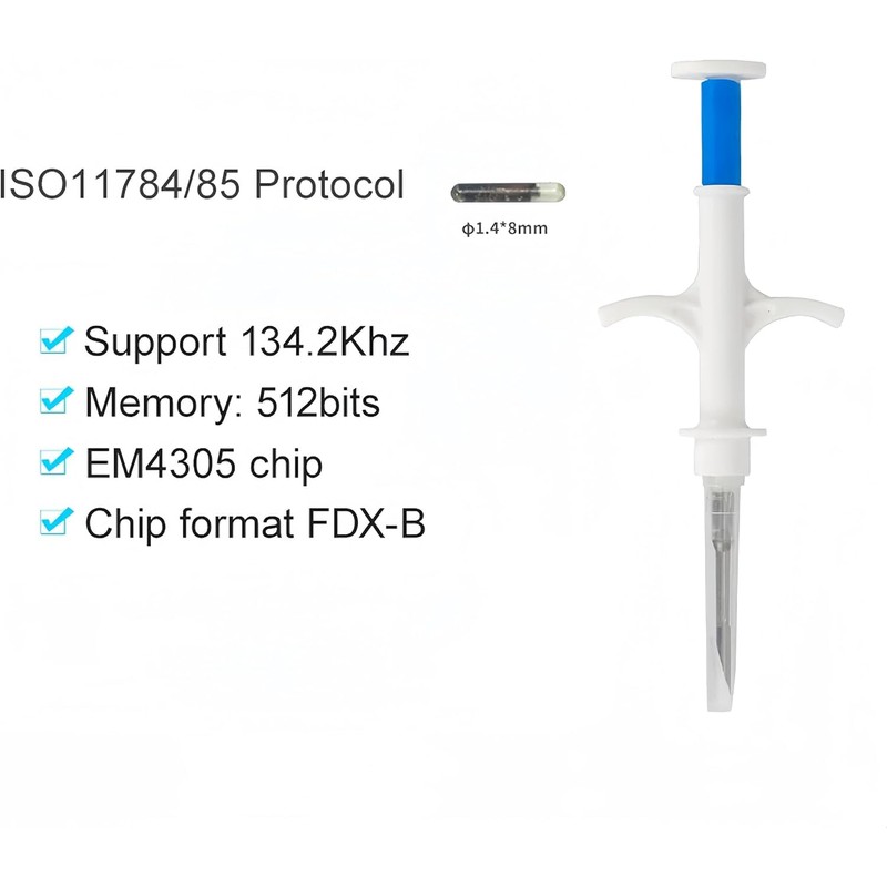 JZLHGOFYTD Animal Microchip EM4305 134.2KHz FDX-B ISO11784/11785 Universal Standard Pet