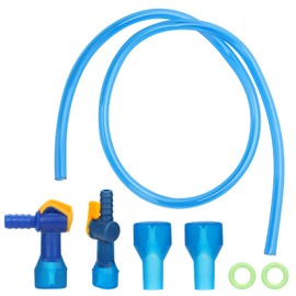 PEUTIER 9pcs Bite Valve Replacement for Camelbak, Blue Bladder Replacement with Right Angled & Straight Hose Connectors and Tube O-Ring & Water Pipe for Backpack Hydration Bladder