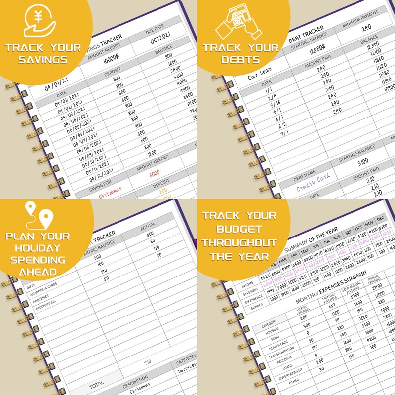 Soomeet Budget Planner - Monthly Bill Organizer with Pockets. Undated
