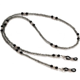 EJOQSON Beaded Eyeglass Chains Glasses Chain For Women Stylish Sunglasses Strap Eye Glass Holders Around Neck Glasses Lanyard (GREY BEADED)