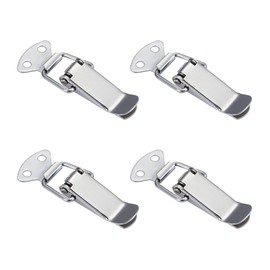 Leliafleury 4PCS Spring Loaded Toggle Latch Stainless Steel Tension Clasp Spring Lock Hasp Catch Duck Billed Buckles for Toolbox Drawer Cabinet Case Closet, Small, 73mm Length
