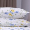 YINFUNG Floral Sheet Set King Cotton Blue Yellow Flower White
