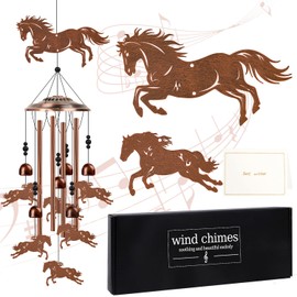 Luvsweets Horse Wind Chimes for Outside - Western Horse Gifts for Women Men, Memorial Wind Chimes for Outdoor, Garden Patio Yard Porch Decor, Birthday Mother's Day for Mom Grandma