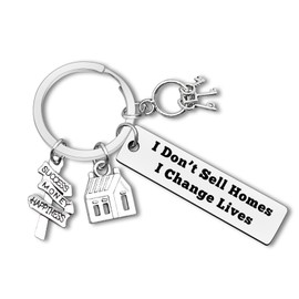 Realtor Keychain Real Estate Agent Appreciation Keyring Thank You Gifts for Broker Salesman Agent Closing Gifts for Realtor Coworkers Employees Gift Salesman Salesperson Gift Christmas Birthday