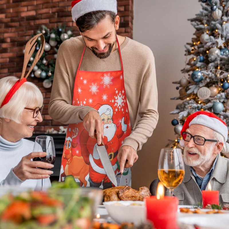 CHALA Christmas Apron Funny Cooking Apron Christmas Kitchen Apron Christmas