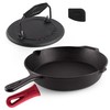 Cast Iron Skillet + Grill Press + Scraper Set -