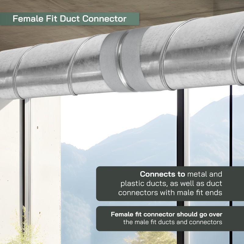 Vent Systems 10'' Inch Galvanized Steel Duct Connector - Round